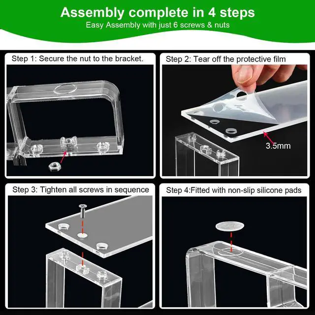 Alt view image 4 of 4 - Perfume Stand and Cologne Organizer for men, 3 Tier Clear Acrylic Risers Display Stands,Cupcake Holder for Party, Shelf Risers for Figures, Decoration and Organization (3.5mm Thickened Panel)
