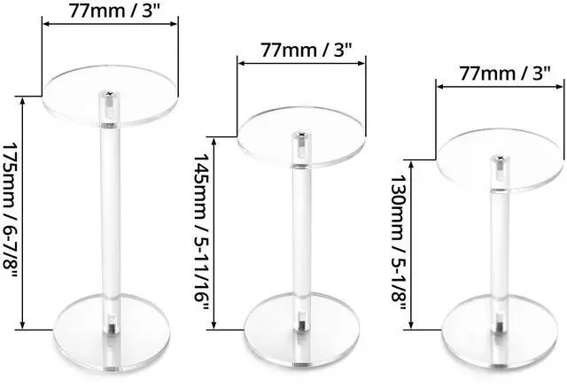 Alt view image 2 of 7 - Round Acrylic Display Stand, Premium Clear Round Riser Stands, Set of 3