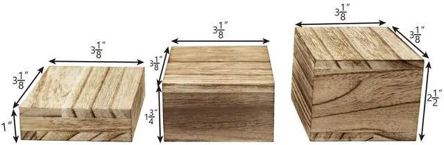 Alt view image 2 of 7 - 3-Piece Wooden Square Risers for Display Jewelry and Accessories Stand, Wood Display Stand, Oak Color