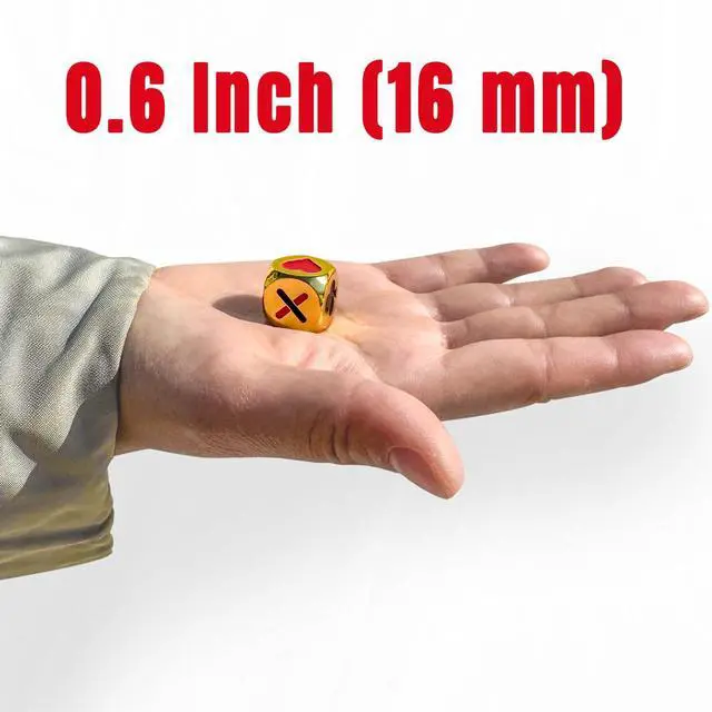 Alt view image 2 of 5 - Premium Stainless Trump Marker Dice - Metal Euchre Cube & 0.62Inch(16mm) Trump Indicator for Euchre/Pinochle/Bridge Card Games and More (Gold)