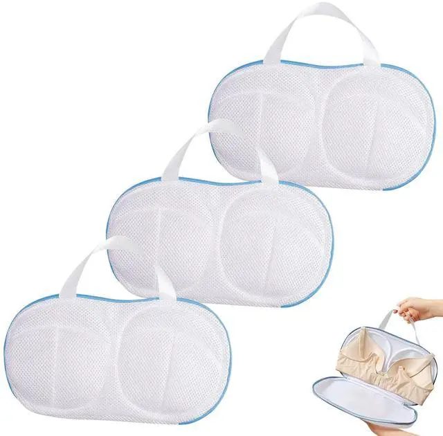 Main image of 3 Pcs Bra Wash Bags for Laundry, Lingerie and Underwear, Mesh Delicates Bag for Washing Machine with Zipper, Protective Bra Laundry Bag for Women(SIZE:12.9x7.2 Inch)