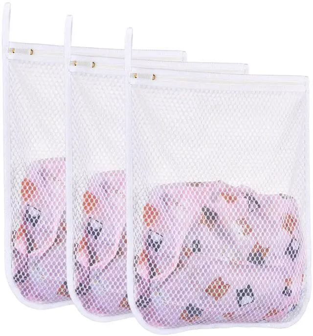 Main image of 3 pcs Durable Honeycomb Mesh Laundry Bags for Delicates 3 Medium (12" x 15")