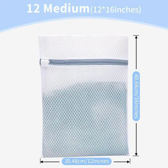 Alt view image 2 of 7 - Laundry Bags Mesh Wash Bags for Delicates with Strong Zipper,Upgraded Honeycomb and Fine Mesh Design Delicate Laundry Bag for Clothes, Bras and Socks&Travel Organization (12X16IN, 12PCS)