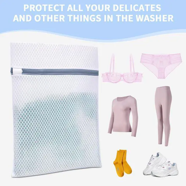 Alt view image 5 of 7 - Laundry Bags Mesh Wash Bags for Delicates with Strong Zipper,Upgraded Honeycomb and Fine Mesh Design Delicate Laundry Bag for Clothes, Bras and Socks&Travel Organization (12X16IN, 12PCS)