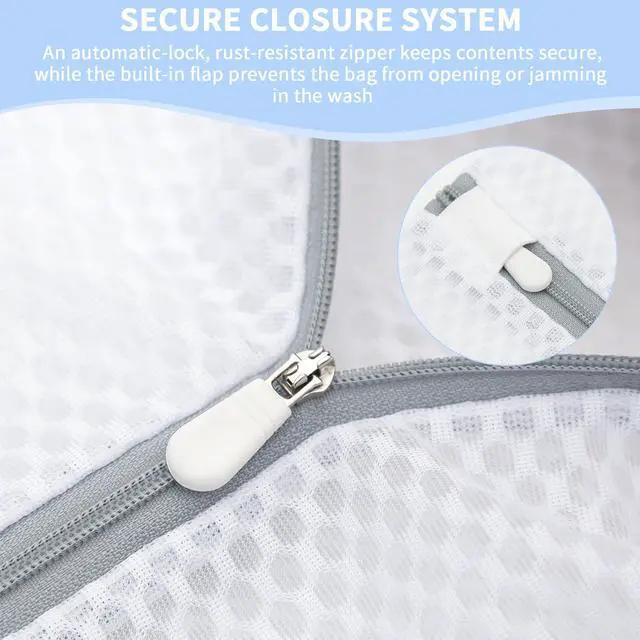 Alt view image 4 of 7 - Laundry Bags Mesh Wash Bags for Delicates with Strong Zipper,Upgraded Honeycomb and Fine Mesh Design Delicate Laundry Bag for Clothes, Bras and Socks&Travel Organization (12X16IN, 12PCS)
