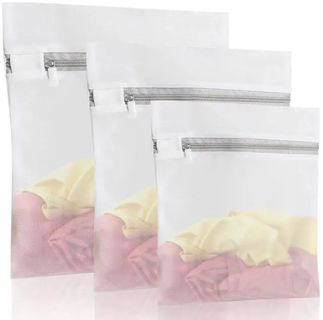 Main image of 3 Pack Mesh Zipper Laundry Bags (1 Oversized 1 Large 1 Medium), Washable for Delicates Lingerie Bra Socks, Washing Machine Bag for Bed Sheets Sweaters Coats & Big Clothing