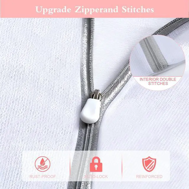 Alt view image 3 of 7 - 3 Pack Mesh Zipper Laundry Bags (1 Oversized 1 Large 1 Medium), Washable for Delicates Lingerie Bra Socks, Washing Machine Bag for Bed Sheets Sweaters Coats & Big Clothing