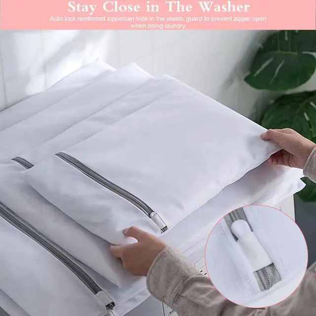 Alt view image 7 of 7 - 3 Pack Mesh Zipper Laundry Bags (1 Oversized 1 Large 1 Medium), Washable for Delicates Lingerie Bra Socks, Washing Machine Bag for Bed Sheets Sweaters Coats & Big Clothing