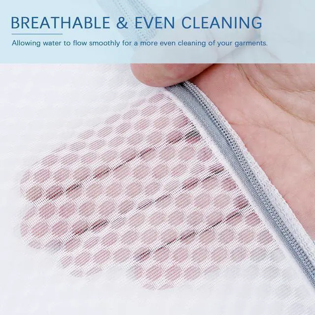 Alt view image 3 of 7 - 3Pcs Honeycomb Mesh Laundry Bags for Delicates, 12 x 16 inches Lingerie Bags for Washing Delicates(3 Medium)