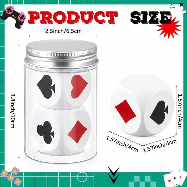 Alt view image 2 of 6 - 2 Pcs Wooden Marker Dice with Storage Box Big Size 1.57''(4cm) Ace Indicator Wooden Suit Dice Cube Clear Prints Euchre Cube Great Gift for Euchre Poker Cards Game (White,1.57'')