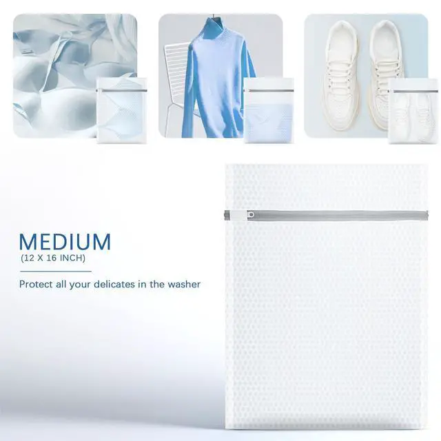 Alt view image 7 of 7 - 3Pcs Honeycomb Mesh Laundry Bags for Delicates, 12 x 16 inches Lingerie Bags for Washing Delicates(3 Medium)
