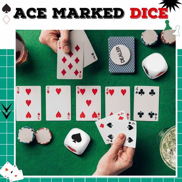 Alt view image 3 of 6 - 2 Pcs Wooden Marker Dice with Storage Box Big Size 1.57''(4cm) Ace Indicator Wooden Suit Dice Cube Clear Prints Euchre Cube Great Gift for Euchre Poker Cards Game (White,1.57'')