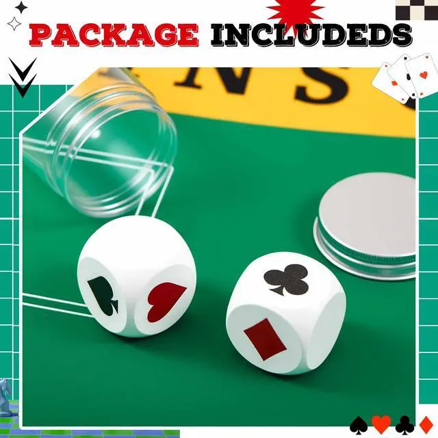 Alt view image 4 of 6 - 2 Pcs Wooden Marker Dice with Storage Box Big Size 1.57''(4cm) Ace Indicator Wooden Suit Dice Cube Clear Prints Euchre Cube Great Gift for Euchre Poker Cards Game (White,1.57'')