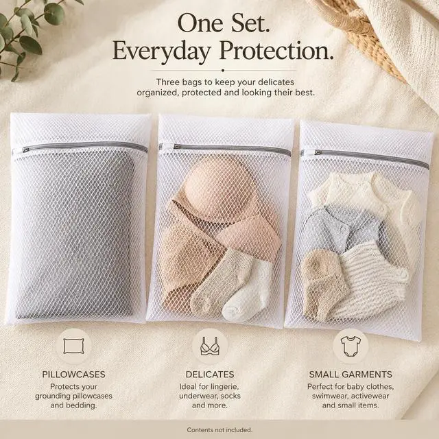 Alt view image 2 of 7 - Mesh Laundry Bags for Delicates, 3 Pack, 12 x 16 Inch