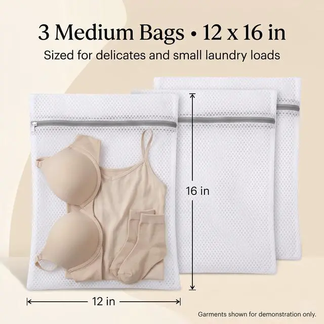 Alt view image 4 of 7 - Mesh Laundry Bags for Delicates, 3 Pack, 12 x 16 Inch