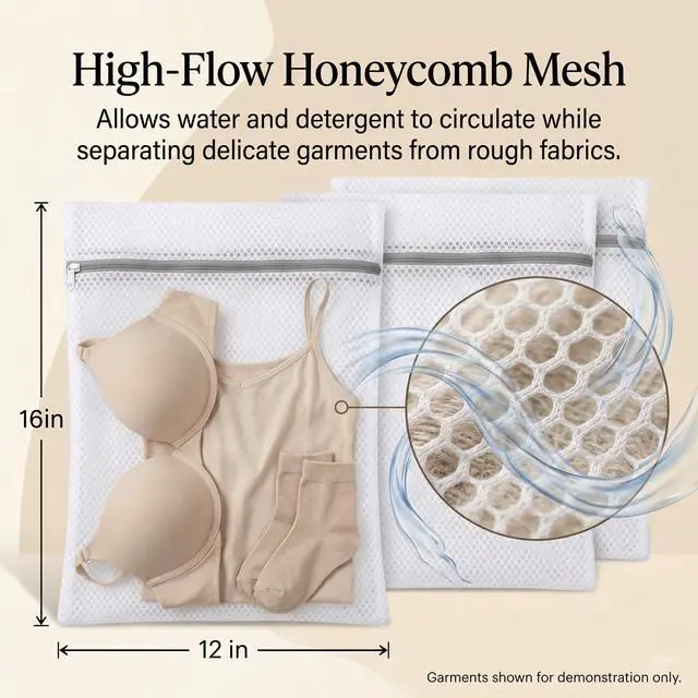 Alt view image 5 of 7 - Mesh Laundry Bags for Delicates, 3 Pack, 12 x 16 Inch