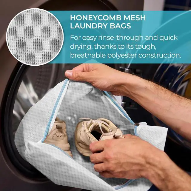 Alt view image 4 of 5 - Laundry Bags for Delicates,3Pcs, Honeycomb Mesh,12 x 16 Inches