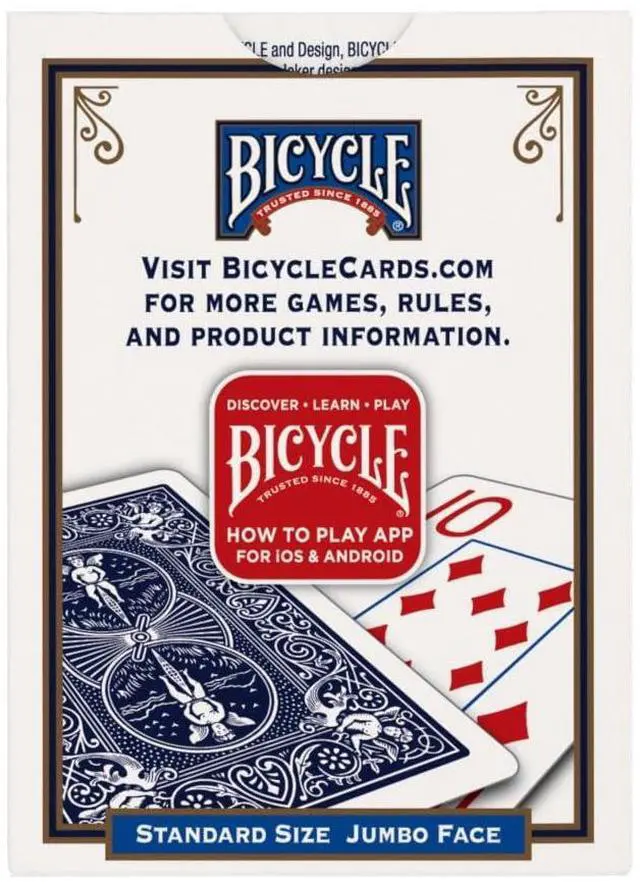 Alt view image 2 of 4 - Springbok Bicycle Poker Size Jumbo Index Playing Cards (Colors May Vary)