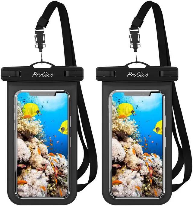 Main image of 2 Pack Waterproof Phone Pouch Case, 7" Universal Underwater Cellphone Dry Bag for iPhone 17 Air 16 15 14 13 Pro Plus Max 12 11, Galaxy S24 S23 S22 Ultra Pixel -Black