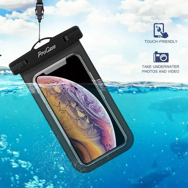 Alt view image 5 of 6 - 2 Pack Waterproof Phone Pouch Case, 7" Universal Underwater Cellphone Dry Bag for iPhone 17 Air 16 15 14 13 Pro Plus Max 12 11, Galaxy S24 S23 S22 Ultra Pixel -Black