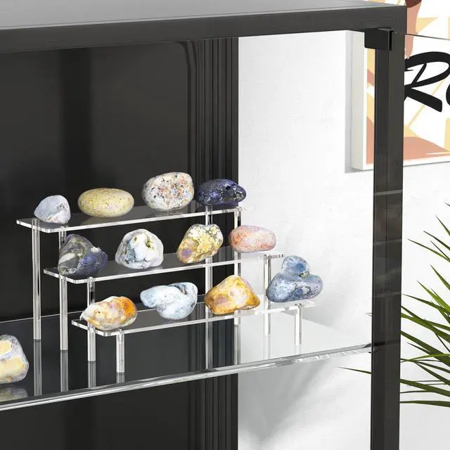 Alt view image 4 of 7 - 3 Tier Acrylic Display Risers, Large Perfume Organizer Stand, Clear Cupcake Stand Holder, Display Shelves for Figurines, Dessert Shelf for Party, Risers Display Stand for Decoration (1 Pack)