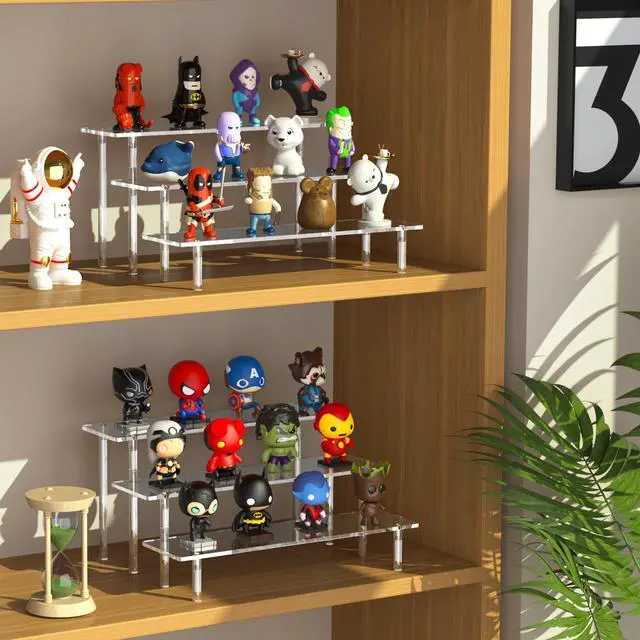 Alt view image 6 of 7 - 3 Tier Acrylic Display Risers, Large Perfume Organizer Stand, Clear Cupcake Stand Holder, Display Shelves for Figurines, Dessert Shelf for Party, Risers Display Stand for Decoration (1 Pack)