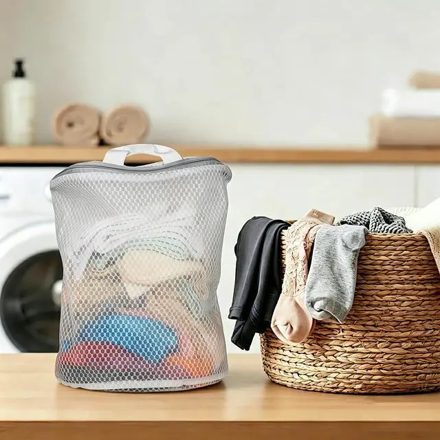 Alt view image 6 of 7 - 2Pcs Mesh Hanging Laundry Bags for Washing Machine, 15 X 12 inch Wash Bag for Clothes Delicates Lingerie with S Hooks