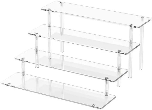 Main image of 4 Tier Acrylic Display Risers, Clear Perfume Organizer Stand, Large Cupcake Stand Holder, Dessert Display for Party, Display Shelf for Figure and Collection, Riser Stand for Decoration and Organizer