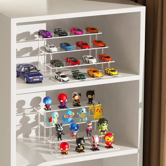 Alt view image 7 of 7 - 4 Tier Acrylic Display Risers, Clear Perfume Organizer Stand, Large Cupcake Stand Holder, Dessert Display for Party, Display Shelf for Figure and Collection, Riser Stand for Decoration and Organizer