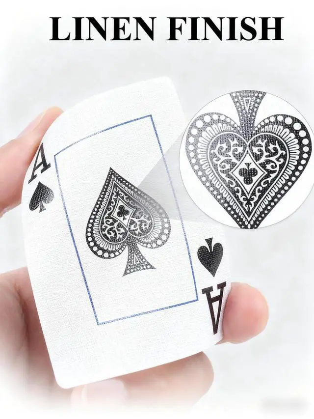 Alt view image 7 of 7 - 2 Pack Large Print Playing Cards, Poker Size Large Index Deck of Cards, Linen Finish for Seniors & Low Vision, Family Game Night Essential (Pattern A)