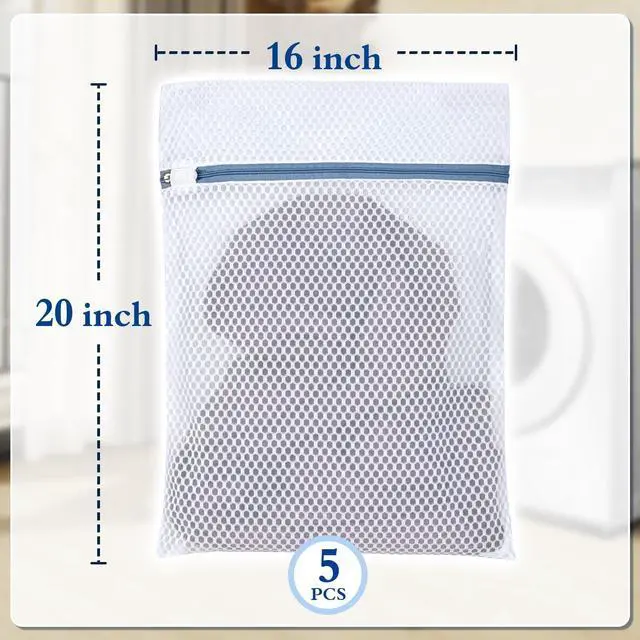 Alt view image 4 of 7 - Heavy-Duty Honeycomb Mesh Laundry Bags 5-Pack (16x20 Inch) | Delicates Protector for Lingerie & Baby Clothes