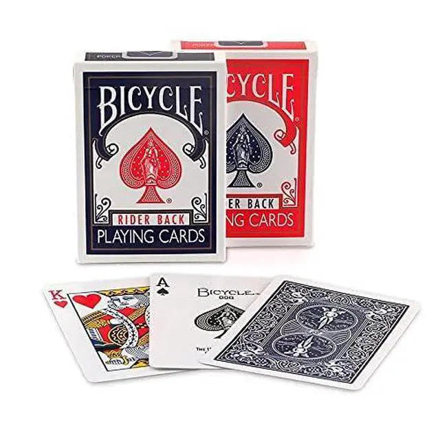 Alt view image 4 of 5 - 2 Decks Bicycle Rider Back 808 Standard Poker Playing Cards Red & Blue