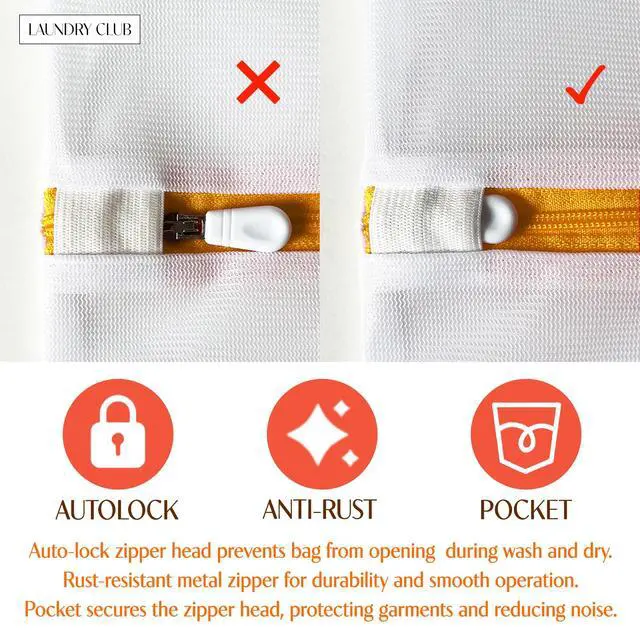 Alt view image 4 of 7 - 3 Pack Mesh Laundry Bags for Daily Essentials 16inx20in LAUNDRY CLUB®