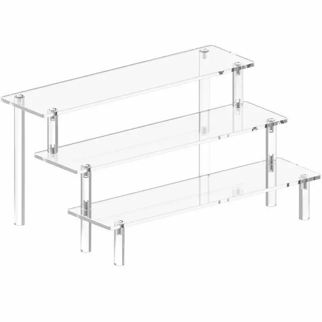 Main image of Acrylic Display Stand Risers, 3 Tier Perfume Stand Organizer, Clear Cupcake Stand Holder, Large Shelf Risers for Figures, Display Shelf for Collectibles, Dessert Shelves for Decoration and Organizer