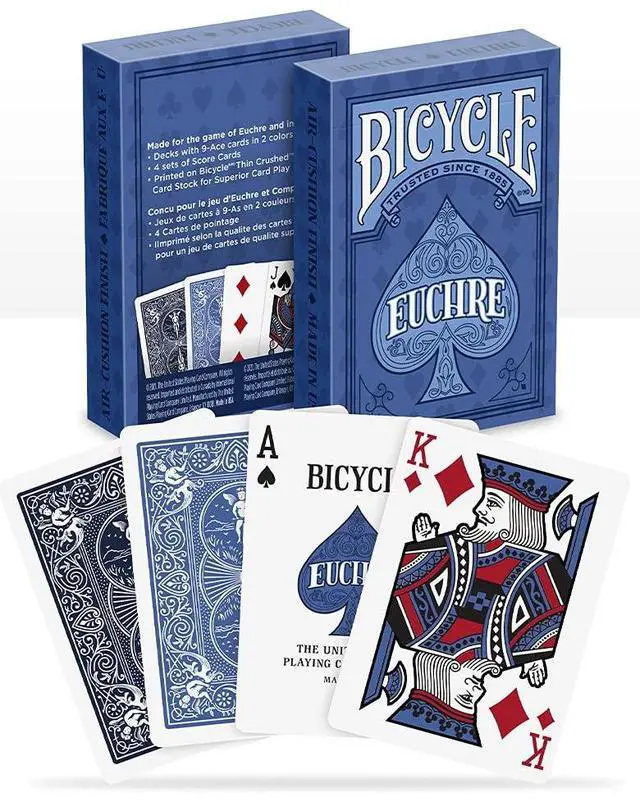 Alt view image 3 of 7 - Euchre Playing Card Deck - 9 Through Ace - Double Deck, Blue