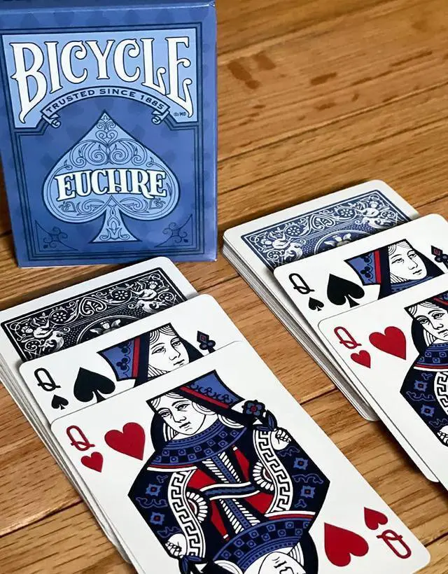 Alt view image 6 of 7 - Euchre Playing Card Deck - 9 Through Ace - Double Deck, Blue