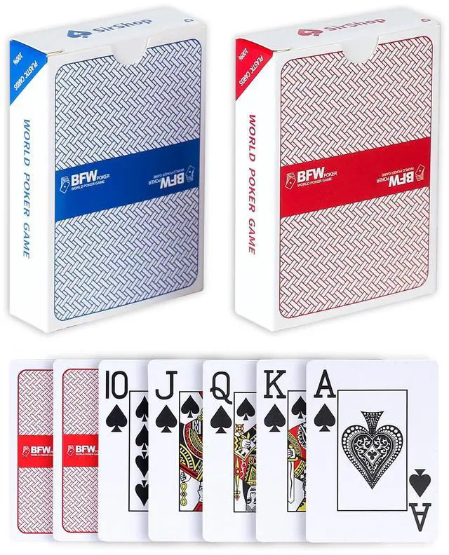 Main image of Playing Cards 2 Pack,Waterproof Playing CardsLarge Playing Cards for Adults, Seniors and Low Vision People,Plastic Playing Cards for Blackjack, Euchre, Canasta and Family Game Nights