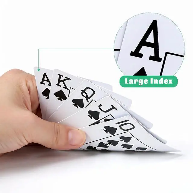 Alt view image 4 of 7 - Playing Cards 2 Pack,Waterproof Playing CardsLarge Playing Cards for Adults, Seniors and Low Vision People,Plastic Playing Cards for Blackjack, Euchre, Canasta and Family Game Nights