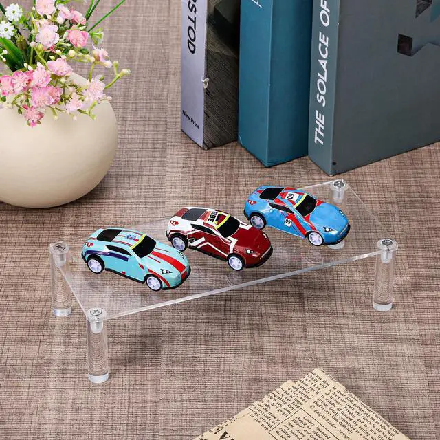 Alt view image 3 of 7 - Acrylic Riser, Display Stand Clear Shelf 7.87x3.15x2 Inches Small Display Risers 1 Tier Rectangular Organizer Lightweight Tabletop Shelf for Cosmetic Products Tabletop Use and More