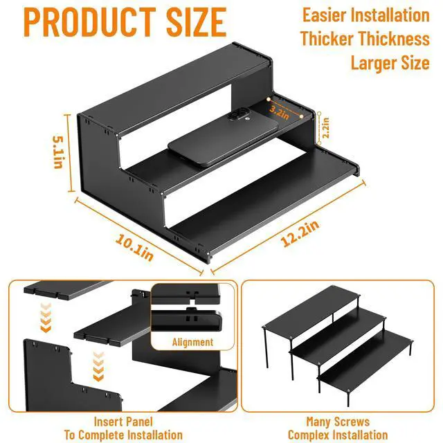 Alt view image 3 of 7 - Cologne Stand for Men,3 Tier Black Perfume Tray for Cologne,Acrylic Display Risers for Collection,Fragrance,Cupcake,Figure Display Shelf,Perfume Stand Organizer,Product Fragrance Display Stand