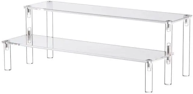 Main image of Clear Acrylic Display Riser 2 Tier Cupcake Stand Shelf for Decoration and Organizer