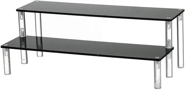 Main image of 2 Tier Black Acrylic Display Riser Cupcake Stand Display Shelf for Decoration, Makeup