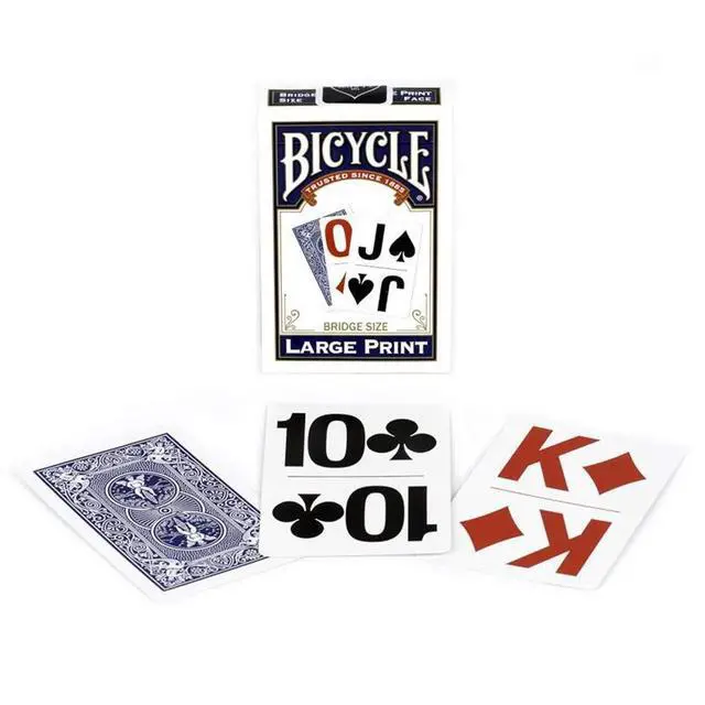 Alt view image 4 of 4 - Large Print Bridge Size Playing Cards - Easy-to-Read Deck for Seniors - Red or Blue