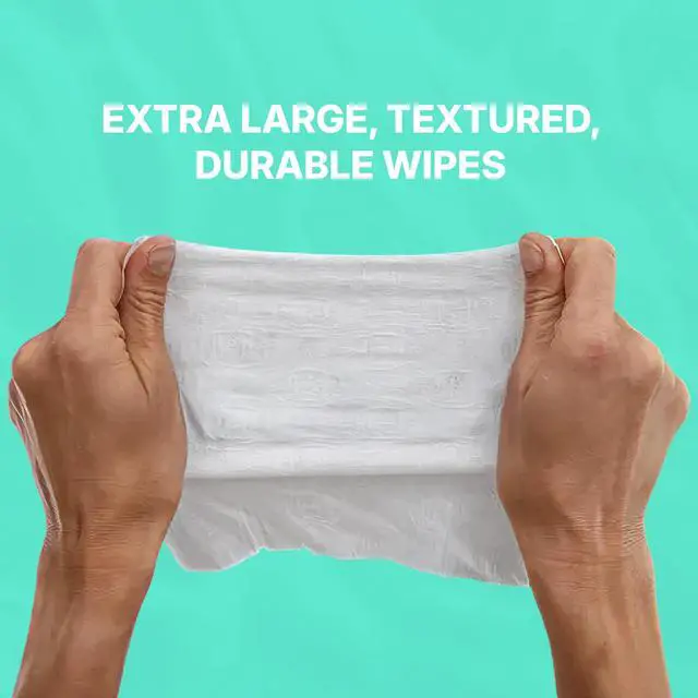 Alt view image 6 of 7 - Sensitive Personal Care Light, Incontinence Wipes, Odor Removal, XL Textured Wipes, Fragrance Free, 90 Count (3 Packs)