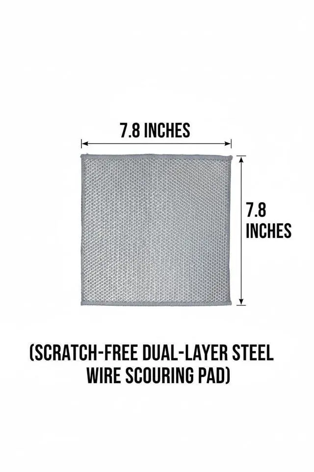 Alt view image 6 of 7 - 16 Pack Double-Layer Stainless Steel Dishcloths - Non-Scratch Wire Cleaning Rags, Reusablediamond Weave Scrubber Cloths for Dishes, Cookware, Sinks, Stove Tops - 7.8 x 7.8 Inches