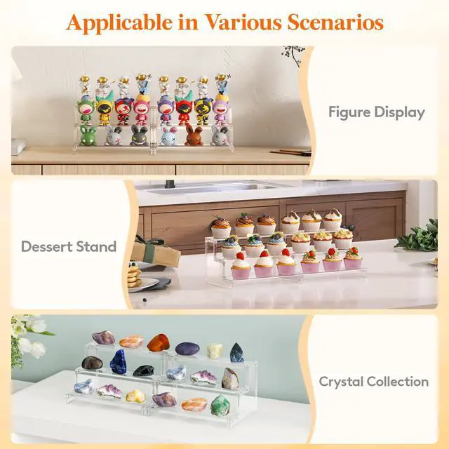 Alt view image 4 of 6 - Perfume Organizer, Cupcake Stand, Tool-Free Assembly, Plastic Display Shelf for Vanity,Room Décor, Bedroom Storage Organization, 3 Tier 9 Inch, 1 Pcs