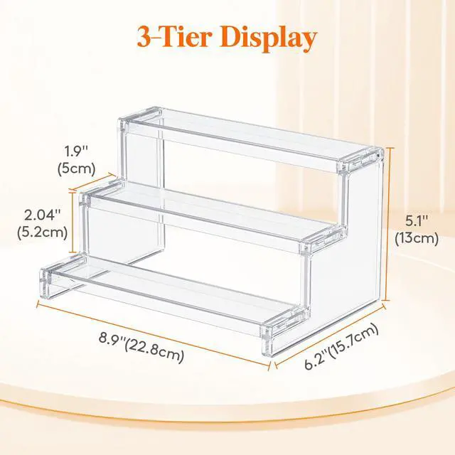 Alt view image 3 of 6 - Perfume Organizer, Cupcake Stand, Tool-Free Assembly, Plastic Display Shelf for Vanity,Room Décor, Bedroom Storage Organization, 3 Tier 9 Inch, 1 Pcs