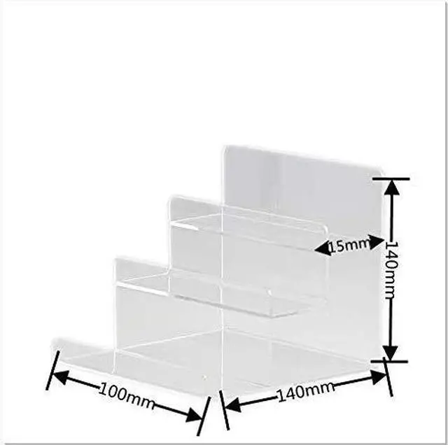 Alt view image 3 of 4 - Acrylic Wallet Display Stand Holder Acrylic Jewelry Display Riser Shelf Showcase Fixtures (3-tier)