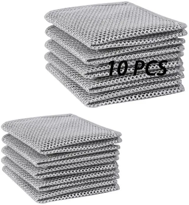 Main image of Wire Dishwashing Rag, 10 Pack Non Scratch Wire Dishcloth, Multipurpose Wire Washing Cloth for Wet and Dry, Scrubbing Wire Dishcloths for Kitchen