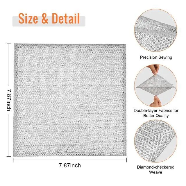 Alt view image 2 of 7 - 6pcs Double Layer Multifunctional Non-Scratch Wire Dishcloth, Multipurpose Wire Dishwashing Rags Wire Cleaning Cloths Wire Dish Towels for Sinks, Pots, Pans, Counters and Cooktops in the Kitchen